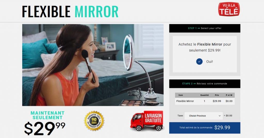 Flexible Mirror - Le miroir qui se rapproche de vous - AcheterFlexibleMirror.ca