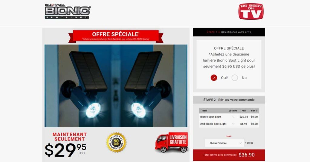 La lampe solaire de sécurité Bell & Howell Bionic Spotlight